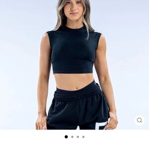 Elegant Black Sleeveless Crop Top